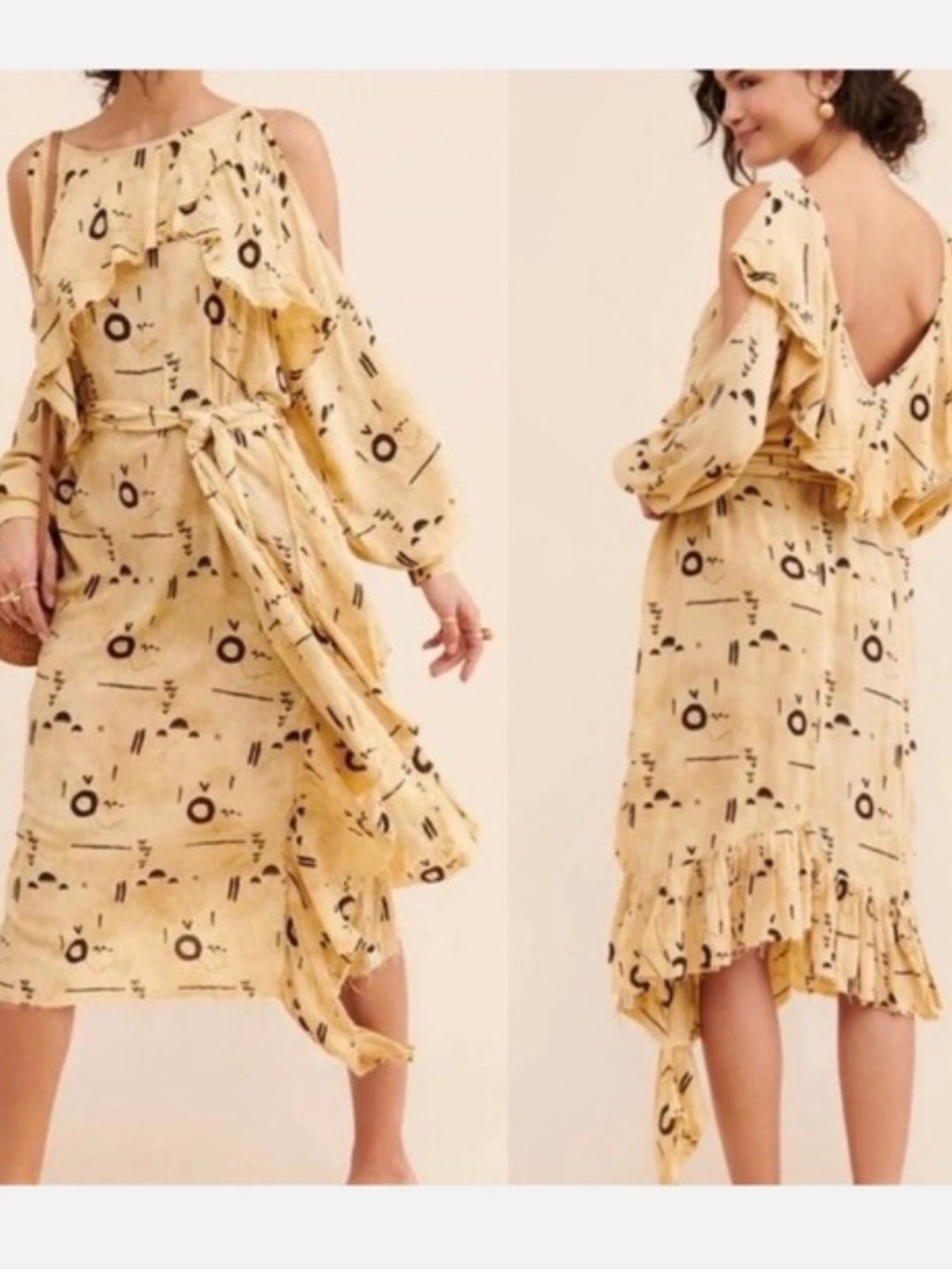 One Teaspoon x Free People Azteca Gypsy dress in Stone